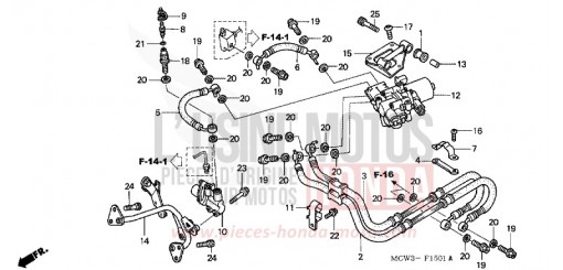 DURITE FREIN ARRIERE (VFR800A) VFR800A2 de 2002